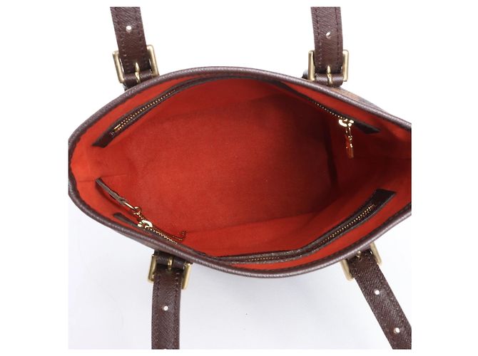 Louis Vuitton Malle Damier Ebene Shoulder Bag in Brown N42240 Marrone - vista 10