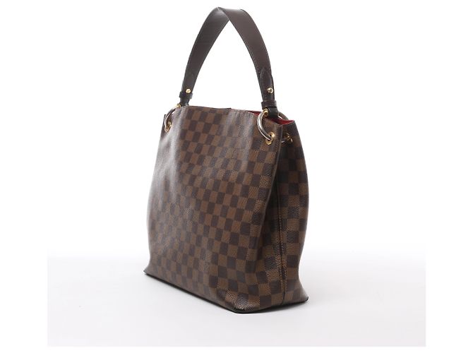 Borsa a tracolla Louis Vuitton Graceful PM Damier Ebene in marrone N44044 Rosso - vista 3