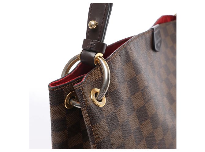 Borsa a tracolla Louis Vuitton Graceful PM Damier Ebene in marrone N44044 Rosso - vista 4