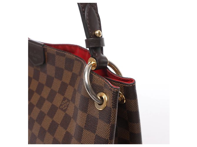 Borsa a tracolla Louis Vuitton Graceful PM Damier Ebene in marrone N44044 Rosso - vista 5