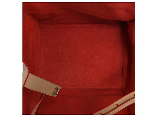 Céline Borsa a mano Celine Luggage Phantom in pelle Beige x Red - vista 11