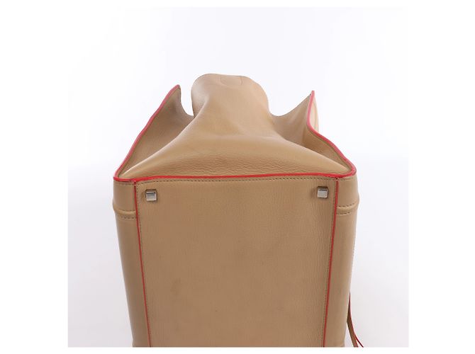 Céline Borsa a mano Celine Luggage Phantom in pelle Beige x Red - vista 9