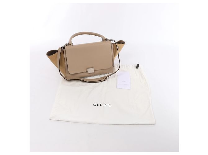 Céline Borsa a mano 2Way Celine Trapeze in pelle Beige - vista 13