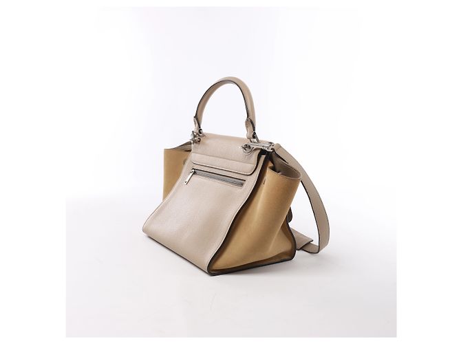 Céline Borsa a mano 2Way Celine Trapeze in pelle Beige - vista 3