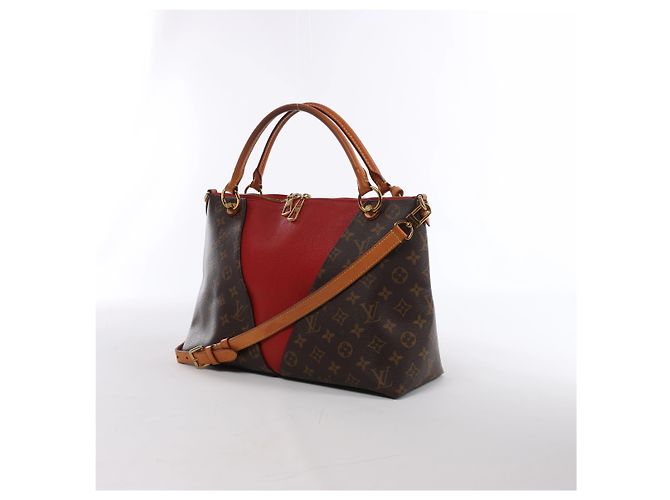 Borsa a mano 2Way Louis Vuitton V Tote MM Monogram Canvas in Brown x Red M43957 Rosso - vista 2