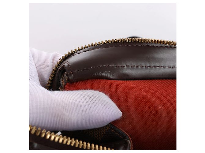 Borsa a tracolla Louis Vuitton Chelsea Damier Ebene in marrone N51119 Rosso - vista 12