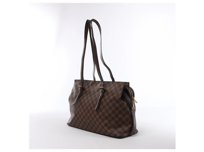 Borsa a tracolla Louis Vuitton Chelsea Damier Ebene in marrone N51119 Rosso - vista 2