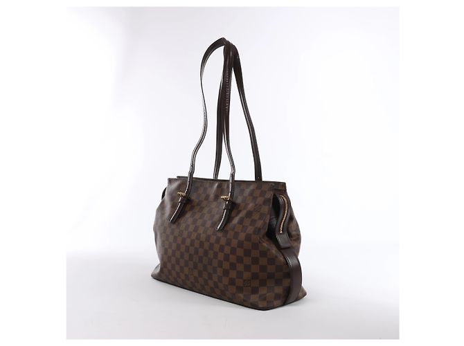 Borsa a tracolla Louis Vuitton Chelsea Damier Ebene in marrone N51119 Rosso - vista 3