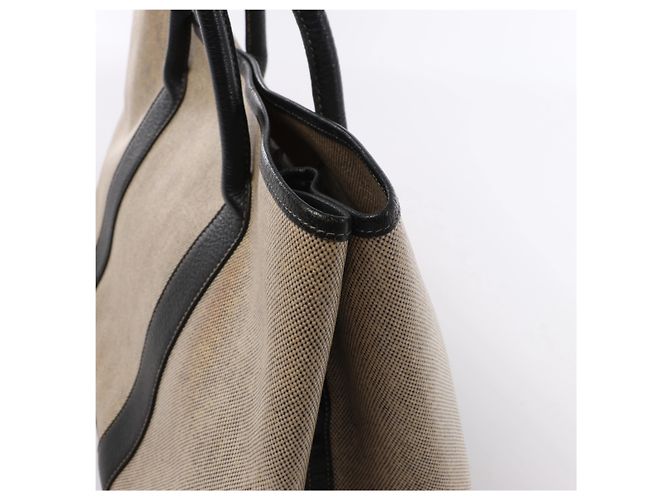 Borsa Hermès Garden Party 36 PM Toile Ash Buffle in Beige×Brown - vista 4