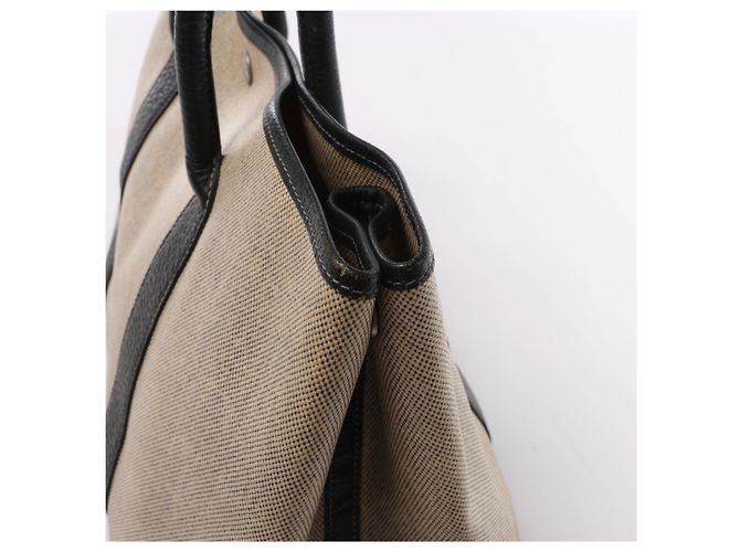 Borsa Hermès Garden Party 36 PM Toile Ash Buffle in Beige×Brown - vista 5