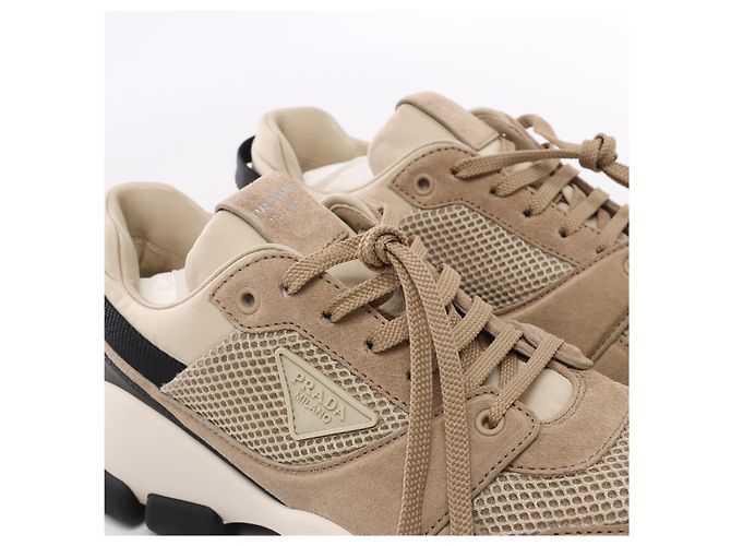 Baskets PRADA en mesh x daim beige, taille EU 40 - vue 5