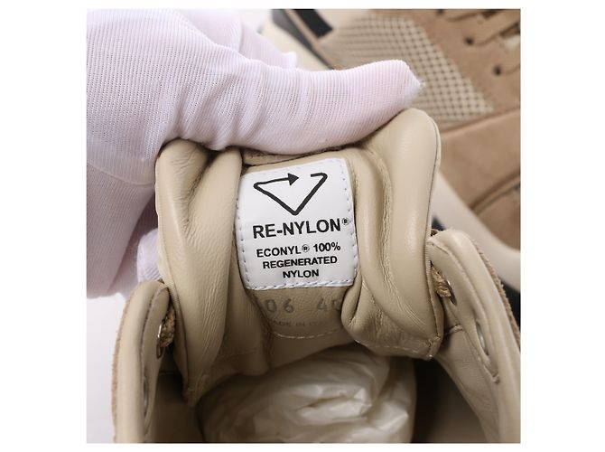 Baskets PRADA en mesh x daim beige, taille EU 40 - vue 7