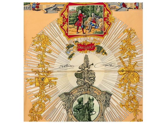 Hermès Foulard Hermes Carre 90 Sanssouci Palace Multicolore Verde - vista 2