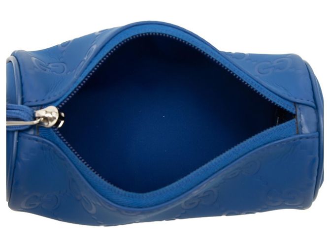 Borsa a tracolla Gucci GG effetto gomma Blu - vista 4