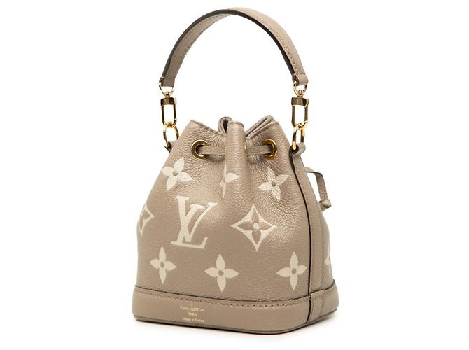 Noe Borsa Louis Vuitton Monogram Empreinte Nano Noé Beige Monogramma - vista 2