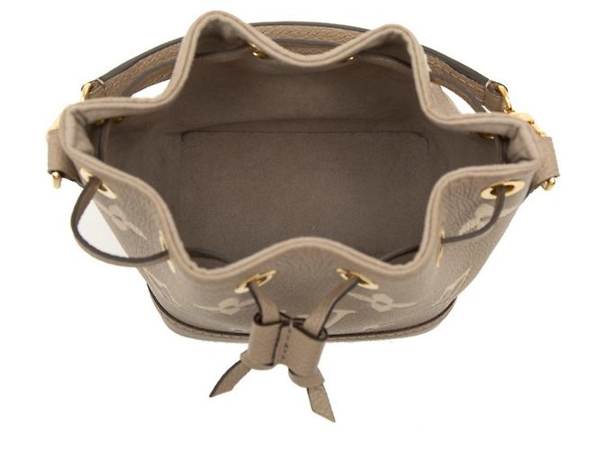 Noe Borsa Louis Vuitton Monogram Empreinte Nano Noé Beige Monogramma - vista 4