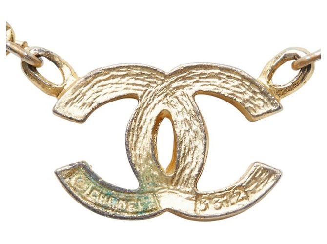 Collar de cadena Chanel Coco Mark Dorado - vista 3