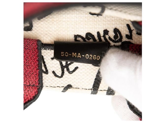 Borsa Christian Dior Dior Book Tote Vertical Nero Bianco Rosso - vista 6
