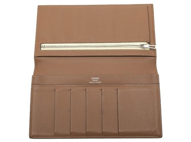 Hermès Portafoglio lungo Hermes Citizen Twill in pelle Swift marrone - vista 4