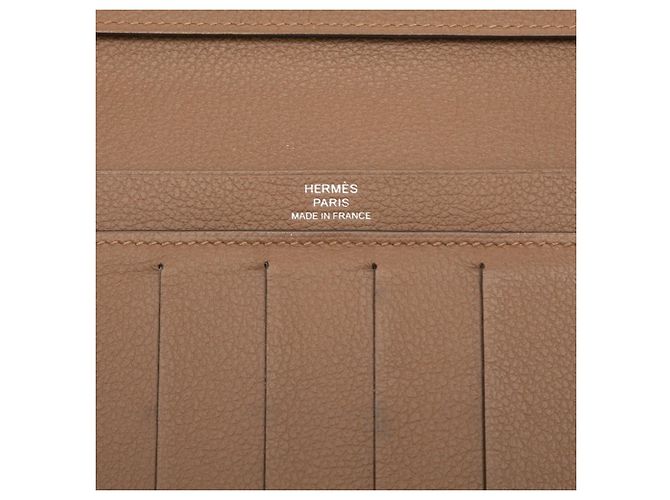 Hermès Portafoglio lungo Hermes Citizen Twill in pelle Swift marrone - vista 6