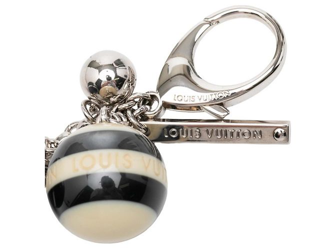 Louis Vuitton Bijou Sac Mini Lin Keychain Charm Nero Crudo - vista 4