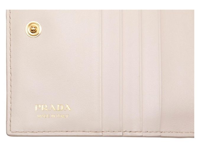 Saffiano Cartera bi-fold Prada con placa de logo triangular y estampado floral Rosa Azul - vista 6