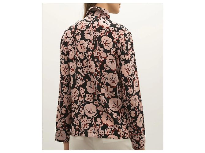 Kenzo Paris Camisa de seda con estampado floral Negro Rosa - vista 2