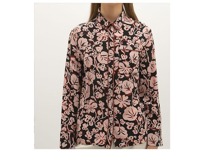 Kenzo Paris Camisa de seda con estampado floral Negro Rosa - vista 3