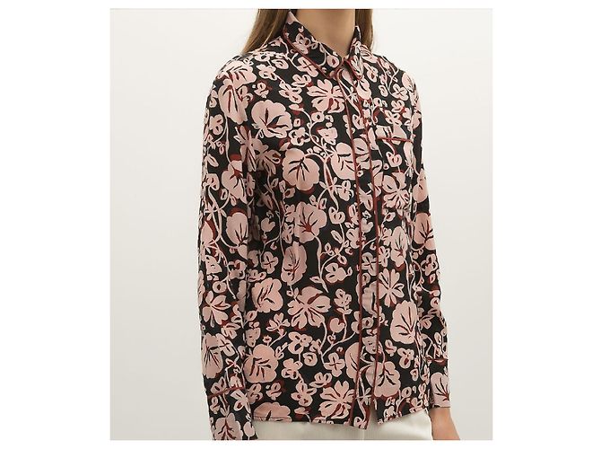 Kenzo Paris Camisa de seda con estampado floral Negro Rosa - vista 4