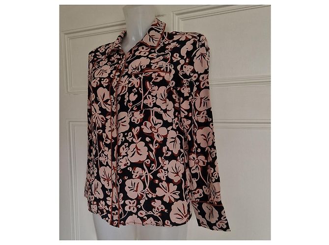 Kenzo Paris Camisa de seda con estampado floral Negro Rosa - vista 5
