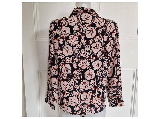 Kenzo Paris Camisa de seda con estampado floral Negro Rosa - vista 6