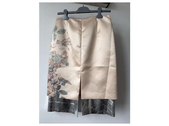 Dries Van Noten Midirock mit Blumenprint und Metallic-Saum Beige Metallisch - Ansicht 10