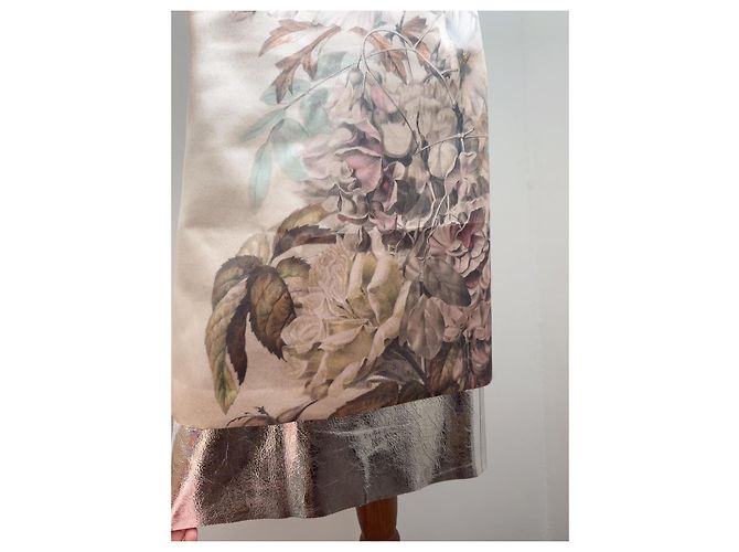 Dries Van Noten Midirock mit Blumenprint und Metallic-Saum Beige Metallisch - Ansicht 6