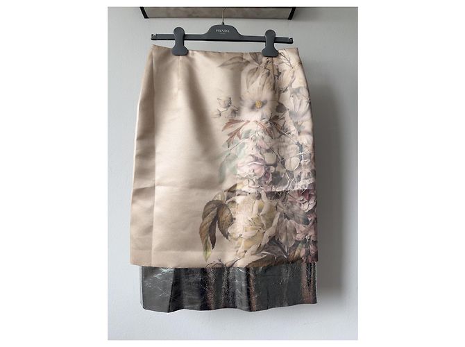 Dries Van Noten Midirock mit Blumenprint und Metallic-Saum Beige Metallisch - Ansicht 9