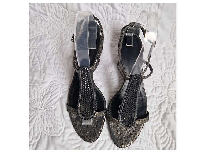 Giuseppe Zanotti Sandali wedge decorati Nero Metallico - vista 2