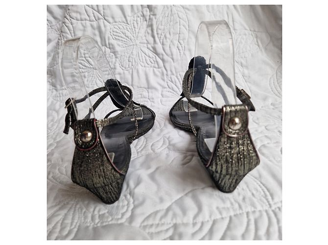 Giuseppe Zanotti Sandali wedge decorati Nero Metallico - vista 5