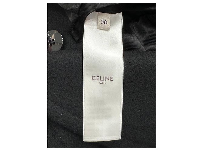 Céline Celine Black Double-Breasted Wool Coat, Size 38  Pre-owned - view 6