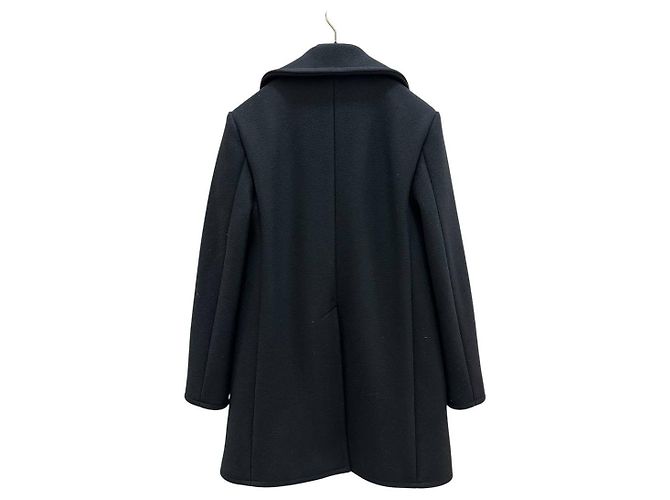 Céline Celine Black Double-Breasted Wool Coat, Size 38  Pre-owned - view 7