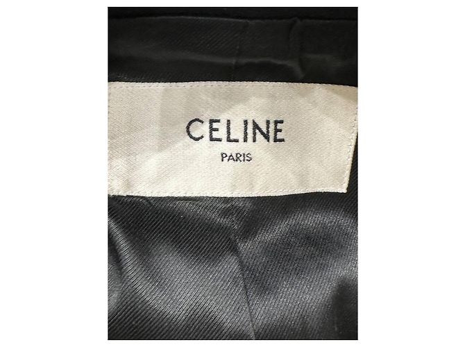 Céline Celine Black Double-Breasted Wool Coat, Size 38  Pre-owned - view 8