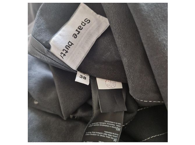 Autre Marque Stand Studio Alte Midi-Kleid aus schwarzem Leder - Ansicht 9