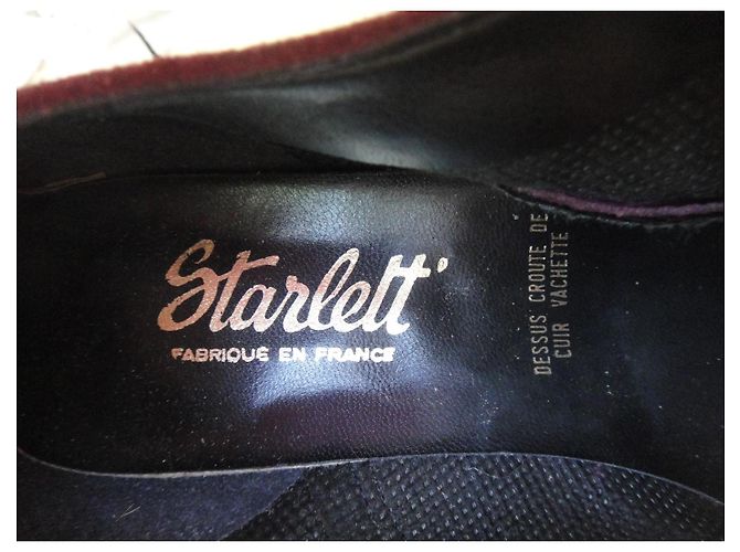 Autre Marque Derbies de tacón de ante Starlett años 70 Burdeos - vista 6