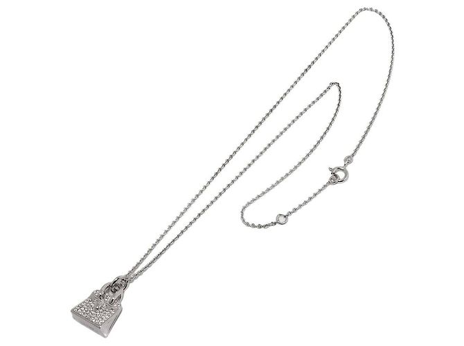 Hermès Collier Hermes Amulette Birkin Diamants en Or Blanc 18K - vue 2