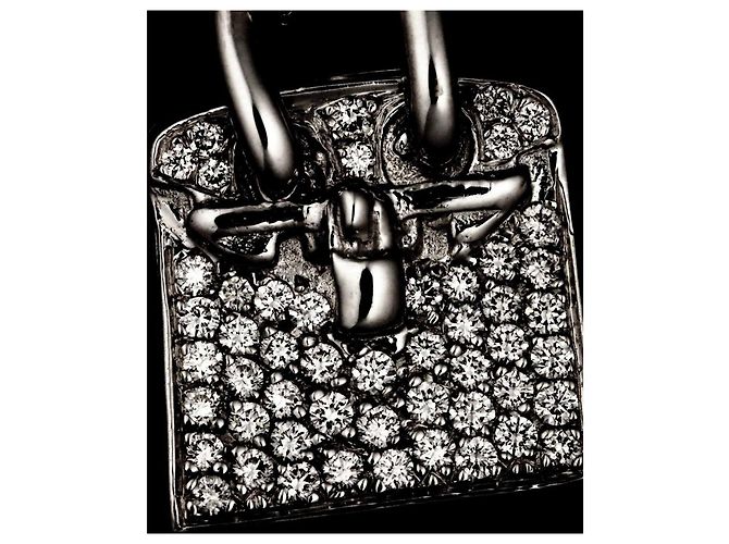 Hermès Collier Hermes Amulette Birkin Diamants en Or Blanc 18K - vue 8