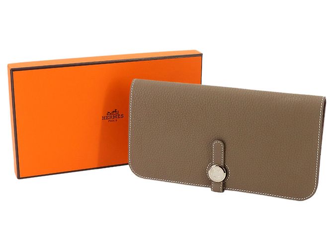 Hermès Hermes Dogon Long Bi-fold Geldbörse Taupe - Ansicht 2