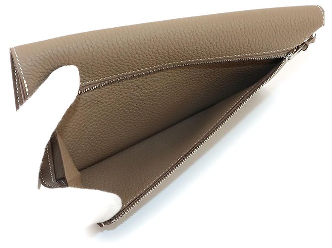 Hermès Hermes Dogon Long Bi-fold Geldbörse Taupe - Ansicht 8