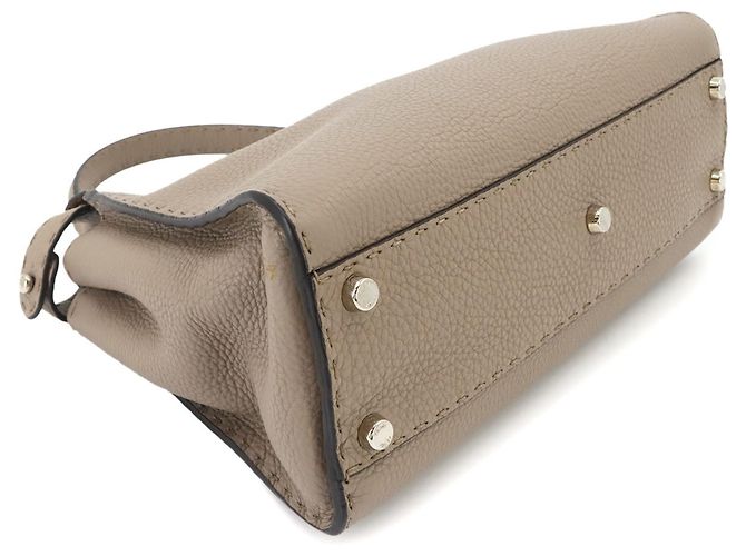 Borsa Fendi Selleria Peekaboo Regular Beige - vista 5