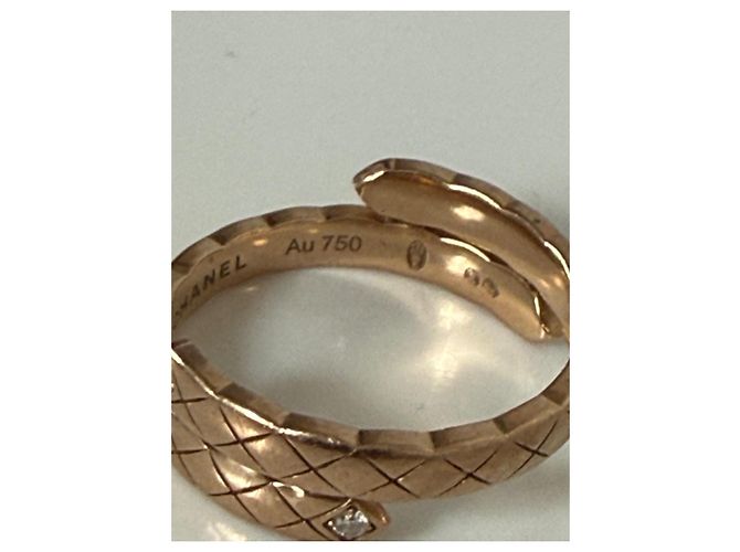 Anello Chanel Coco Crush in oro beige e diamanti - vista 4