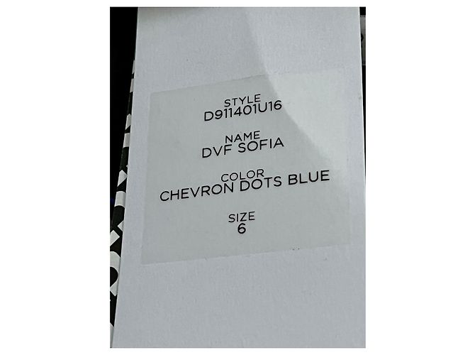 Diane von Furstenberg Sofia Chevron Dots Blue Kleid Schwarz Weiß Blau - Ansicht 8