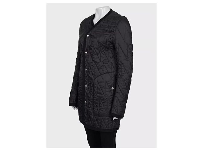 Rick Owens Black Straight Snap Button Jacket Coat IT 40 S Pre-owned - view 2