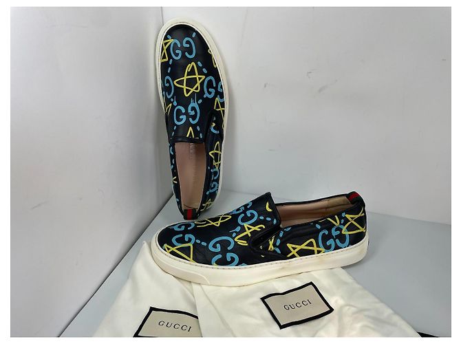 Gucci Ghost Leder Slip-On Sneaker Schwarz Mehrfarben - Ansicht 2